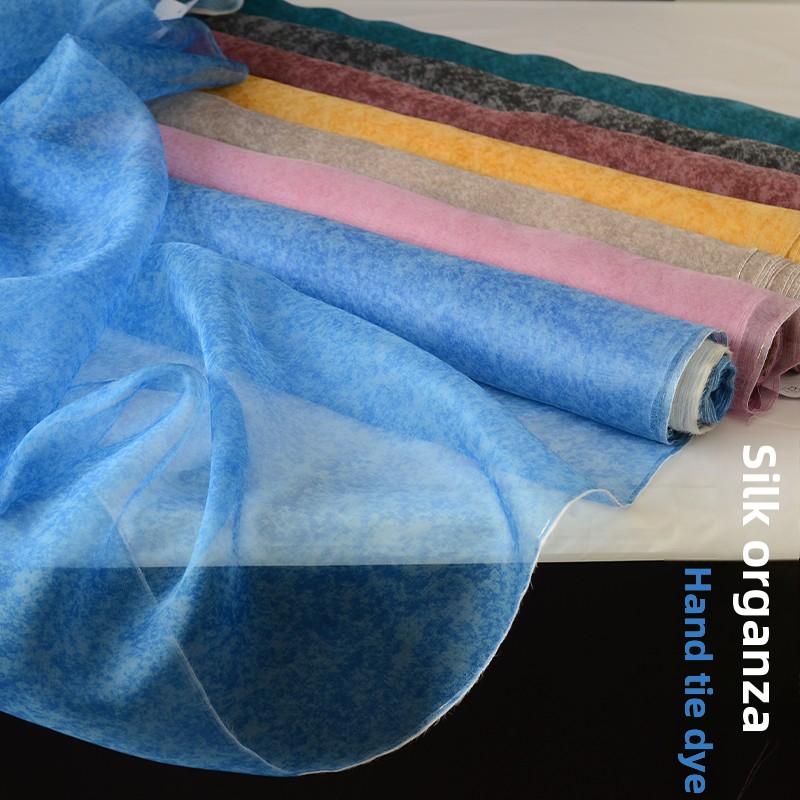 Sewing Tie Dye - Tissu en organza de soie tie-dye
