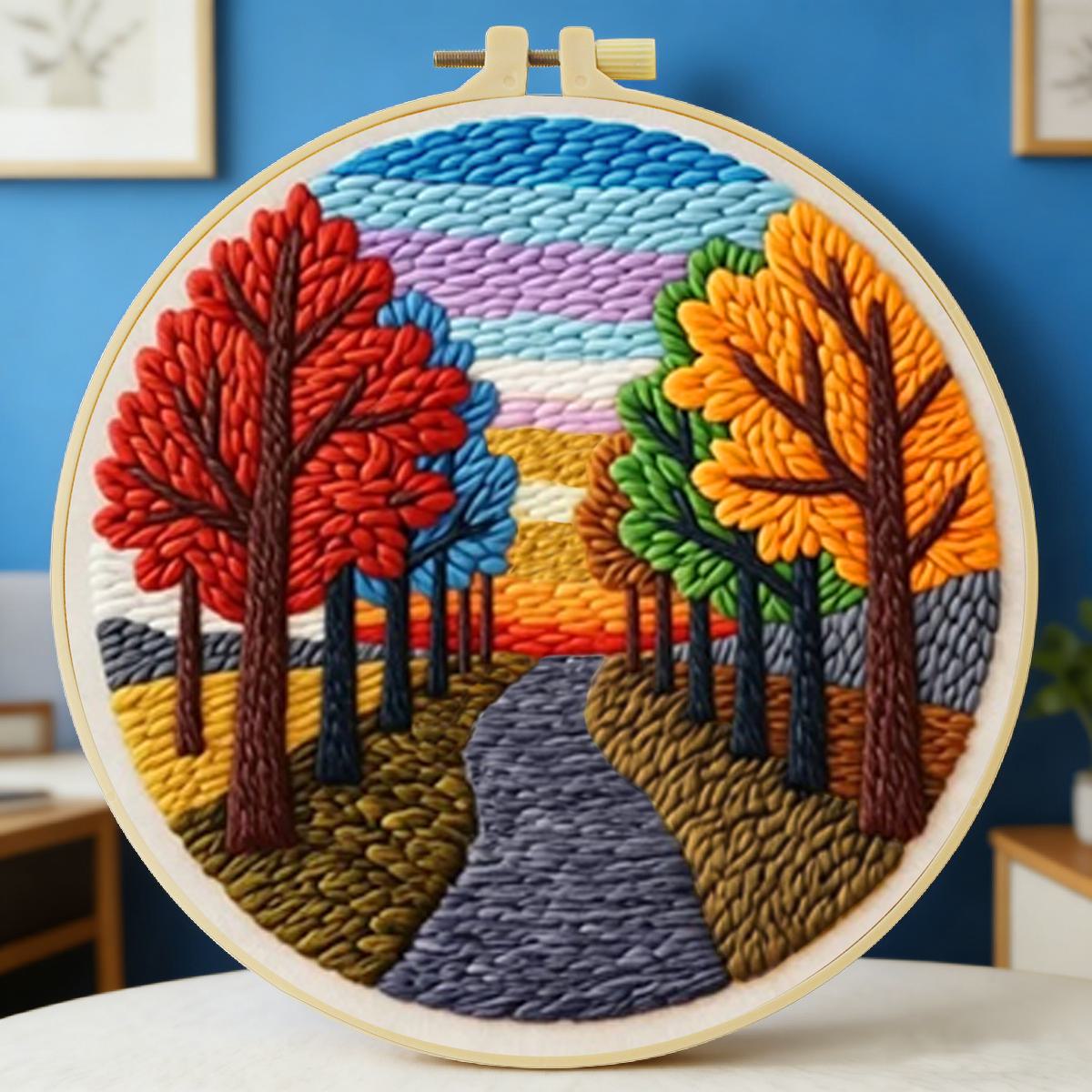 Is Sewing Textile Art - Kit de broderie au poinçon Paysage