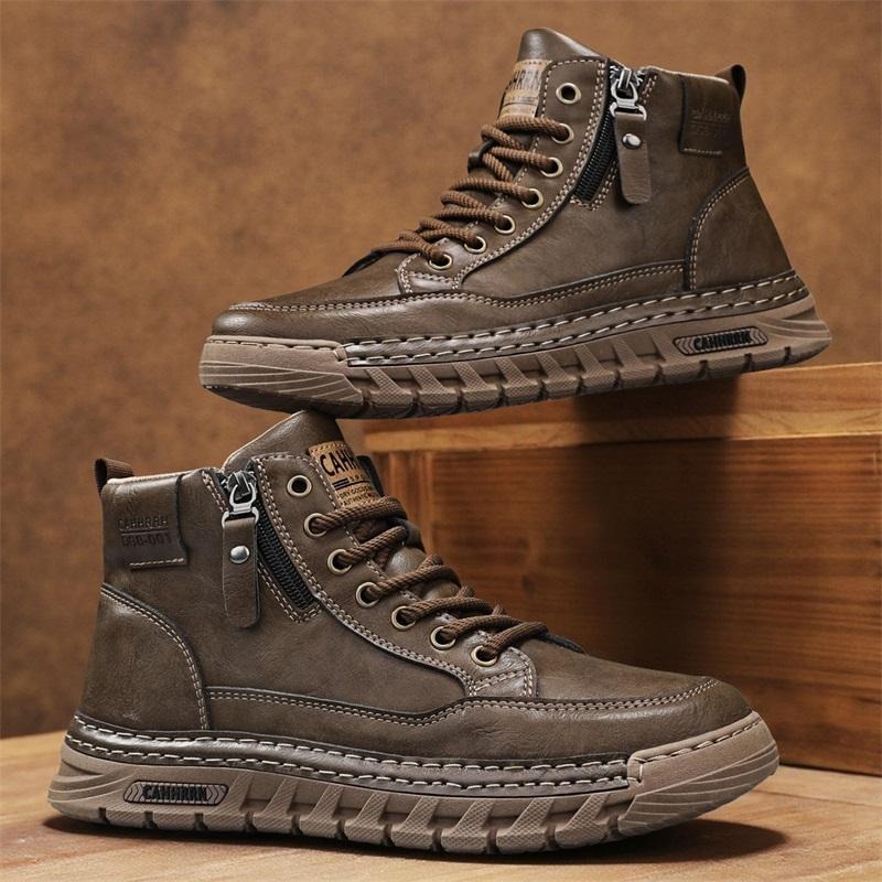 Sewing Garment - Bottes hautes en cuir pour hommes,