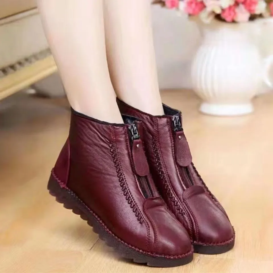 Sewing Front Zipper - Hiver femmes bottines mode chaud mère