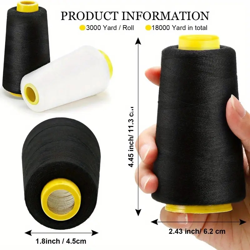 3 cônes de fil de surjet noir  - Serger Thread Cone avis et prix