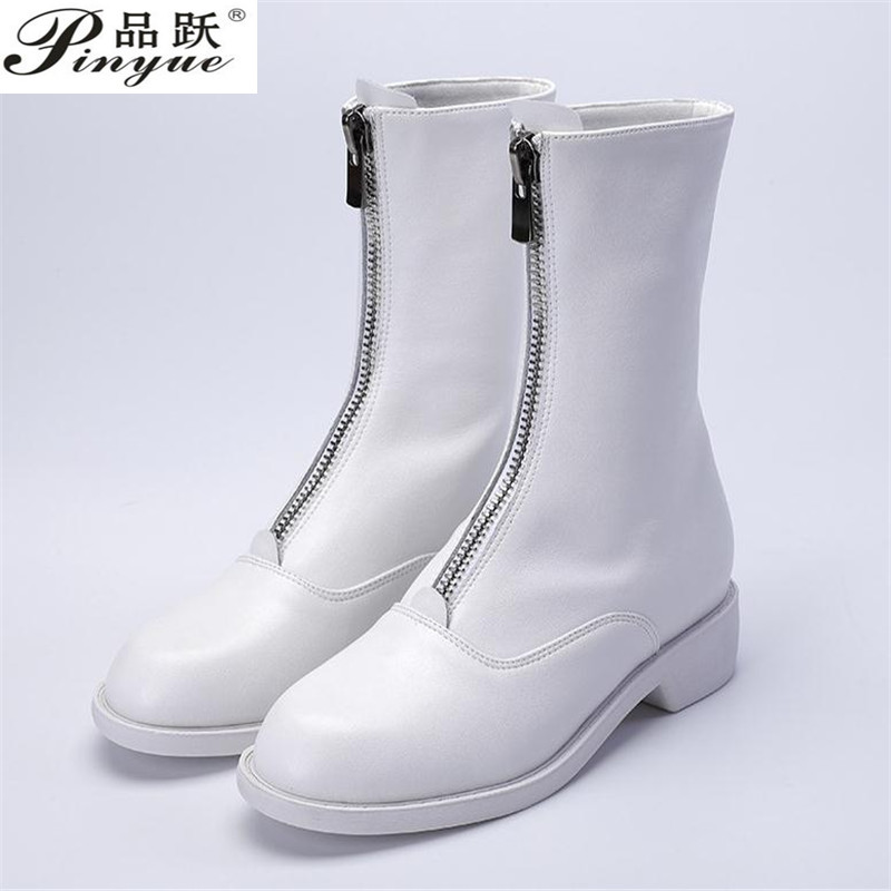 Bottes Tendance en Cuir group  - Sewing Front Zipper avis et prix