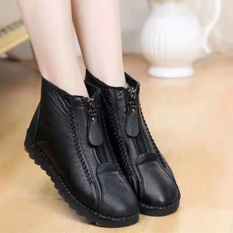 Hiver femmes bottines mode cha - Sewing Front Zipper avis et prix