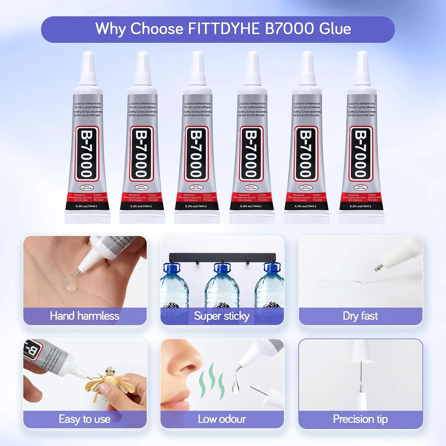 ICUTE-FITTDYHE Lot de 6 Colles - Fabric Glue Bond avis et prix