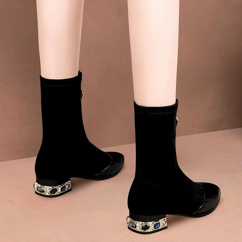 Bottines à paillettes brillant - Sewing Front Zipper avis et prix
