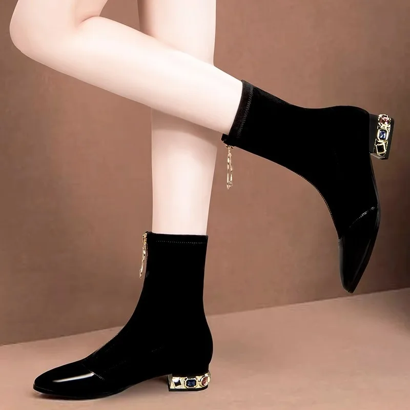 Bottines à paillettes brillant - Sewing Front Zipper avis et prix